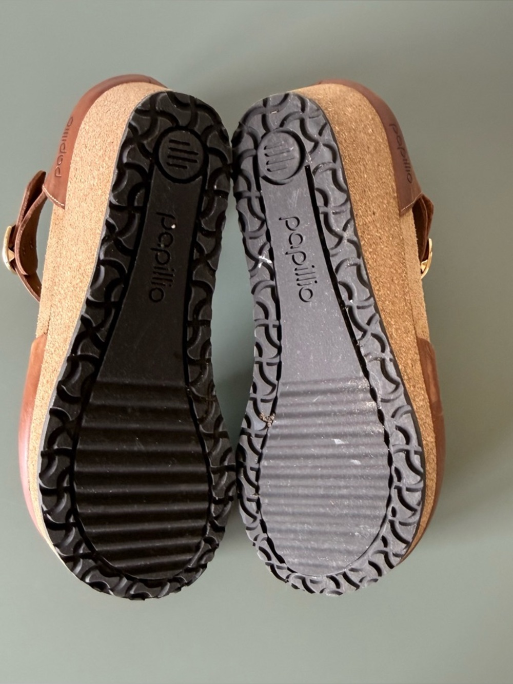 Papillio by Birkenstock Mary  cognac Leather Wedge clog sandal size 39 - Picture 9 of 11